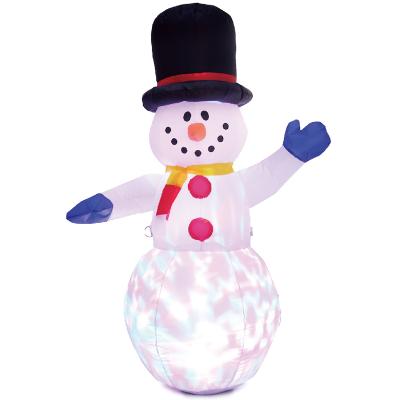 China 2021 FT 120cm New Products Polyester Fiber 4 Inflatable Christmas Decoration Snowman With Multi Color Disco Light Show for sale