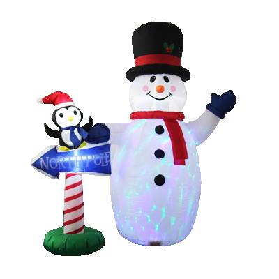 China 6 Feet 180cm Outdoor Christmas Snowman Crossing Inflatable Sign Xmas Waterproof Inflatables Decoration for sale