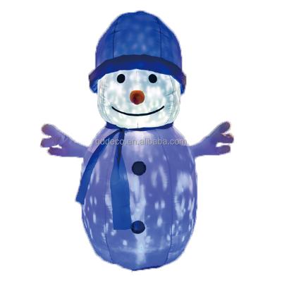 China 2021 Polyester Fiber New Design Christmas Snowman Inflatables Joy Inflatable Christmas Snowman Blue White Lightweight Products for sale