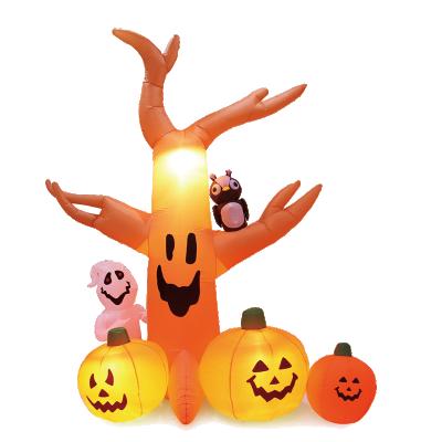 China Outdoor 8 Feet 240 Cm Halloween Inflatables Pumpkins On Tree Outdoor Decoration For Halloween for sale