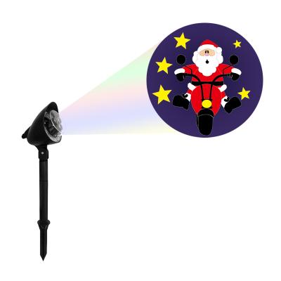 China Rotating Light Animated LED Projector 3D Projection Pictures Santa Clause Motorbike LED Christmas Backyard Decoration for sale