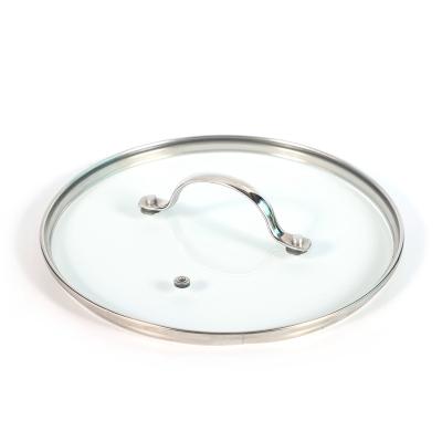 China Factory Direct Sale Viable Wholesale Stainless Steel Rim GL Type Tempered Glass Lid With Knob For Cookware for sale