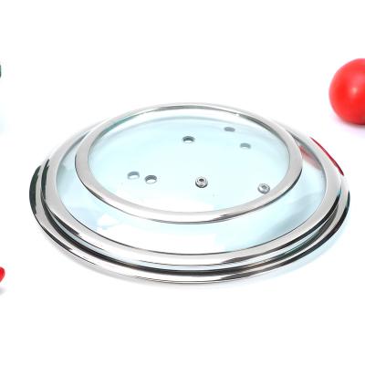 China TC Sustainable Type Glass Lids For Cooking Pot Ring Clear Transparent Green Cover Tempered Glass for sale