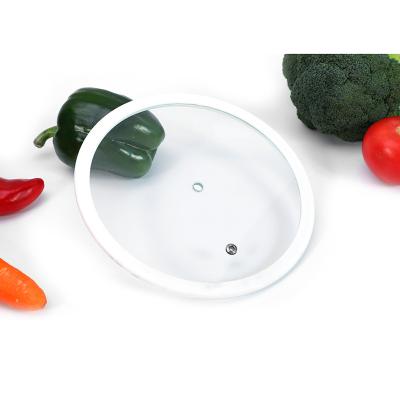 China Sustainable Kitchen Cooking Accessories GP Circular Type Shape Pot Lid Flat Silicone Rim Lids Glass Covers for sale