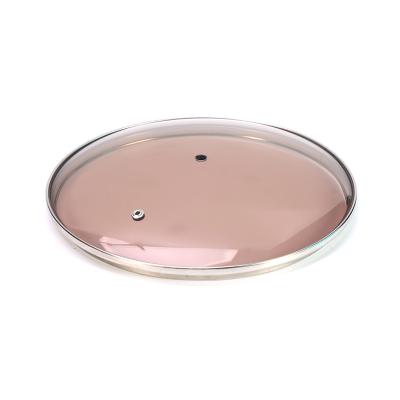 China Sustainable Nice Price Pot Cover For Type Pan G Color Red And Green Glass Lid Arched Glass Cooking Pot Lid for sale