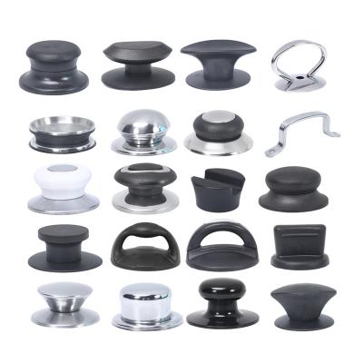 China Heat Resistant Black Pot Lid Pot Cover Knobs Stainless Steel Multi-Purpose Glass Knob Cookware ABS Bakelite Pot Lid Viable for sale