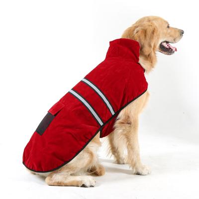 China Hot Sale Custom Stocked Pet Clothes Suede Fabric Labrador Dogs Vest With Reflective Belt for sale