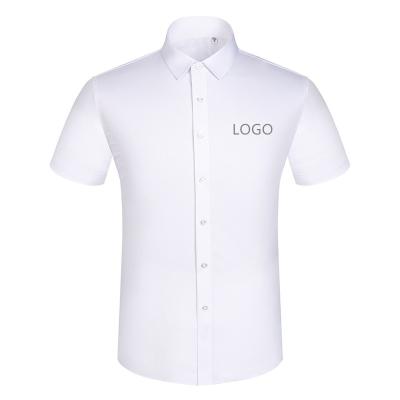 China Available High Quality Bamboo Professional Short Sleeve Men's Breathable Fiber Anti-pilling Stock Business Shirts for sale