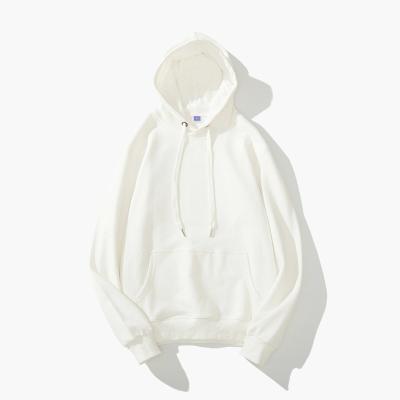 China custom made oversized sweater high quality 300g 100% Anti-wrinkle combed cotton loose hood white men hoodies for sale