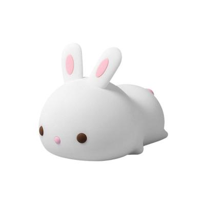 China The new next portable two-tier shine, colorful change, lovely Bunny Silicone Night Light plays the best gifts for the child's sleep for sale