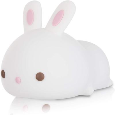 China Portable Two-Tier Shine, Colorful Change, Lovely Bunny Silicone Night Light Toys Best Gifts for Kid's Sleep for sale