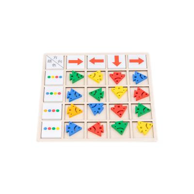 China Educational Toy Baby Wooden Toys Direction Color Knowledge Board Game Puzzle Gift Early Educational Wooden Logical Thinking Training for sale