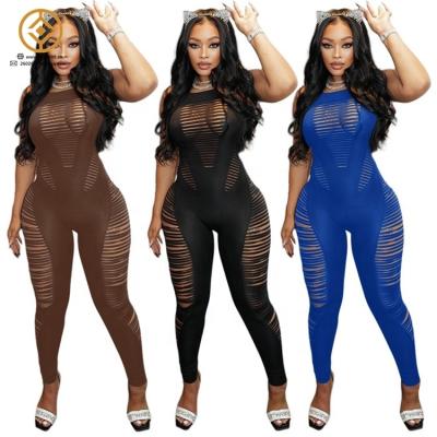 China 2022 QUICK DRY new product hollow out sexy overalls for women lady fashionable overalls for sale