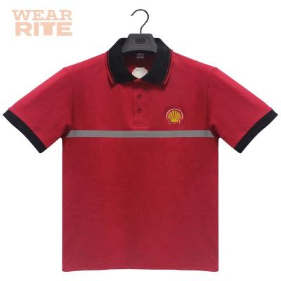 China Custom Soft Short Sleeve Reflective Stripe Polo Shirt for sale