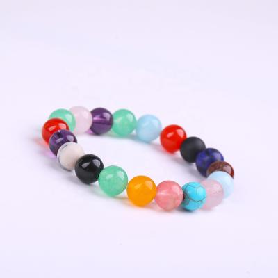 China Unnatural Chakra Healing Bracelet Casual/Sporty Wholesale Gemstone Handmade Synthetic Beaded Bracelet for sale