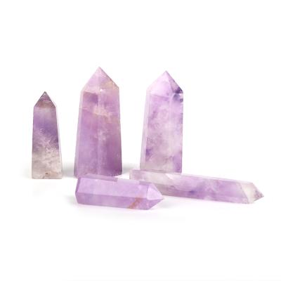 China Europe Wholesale Polished Natural Amethyst Point Quartz Crystal Point Magic Wands For Sale G for sale