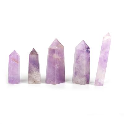 China Wholesale Europe Natural Amethyst Point Chakra Quartz Crystal Point Crystal Magic Wands For Meditation for sale