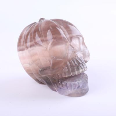 China Europe Custom Crystal Skulls Opens Halloween Gemstone Skulls Crystals Healing Pumpkin Shaped Carving Stones for sale