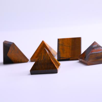 China Wholesale High Quality Natural Stone Chakra Reiki Pyramids Europe Tiger's Eye Crystal Pyramids Healing for sale