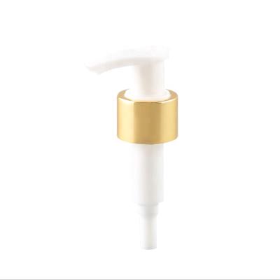 China Non Spill Lotion Pump Factory Supplier 24/410 28/410 Aluminum Left Right Dispenser Pump With UV Coating for sale