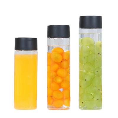 China 250ml 350ml 400ml 500ml 750ml 800ml High Voss Viable Transparent High End Glass Water Bottle For Juice Milk for sale