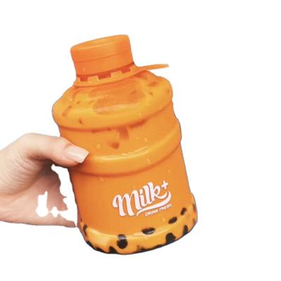 China Mini PET Fashion Disposable Plastic Cold Milk Bottle Tea Juice Plastic Bottle for sale