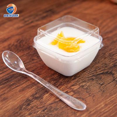 China Disposable Hard Plastic Dessert Jelly Pudding Ice Cream Pudding Gift 60ML Square Clear Foam Cup Cup for sale