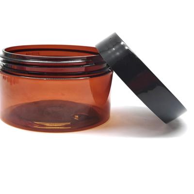 China Luxury hot sale 1oz 2oz 4oz brown plastic jar jar for face eye mask with plastic lid for sale