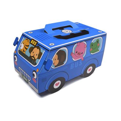 China Recycled Materials Cartoon Blue Animals Design Cars Fortune Cookie Boy's Birthday Paper Cupcake Boxes Gift Boxes for sale