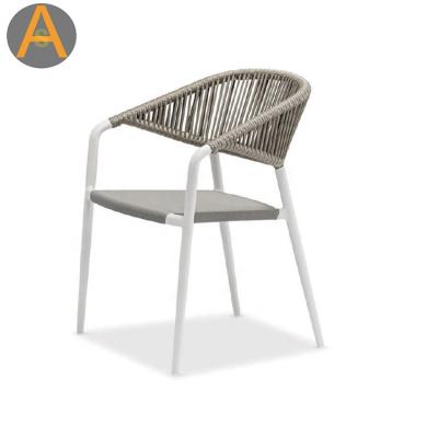 China Modern All Weather Outdoor Furniture Restaurant Furniture Metal Outdoor Dining Chair Design Durable Plastic Rattan Outdoor Chair for sale