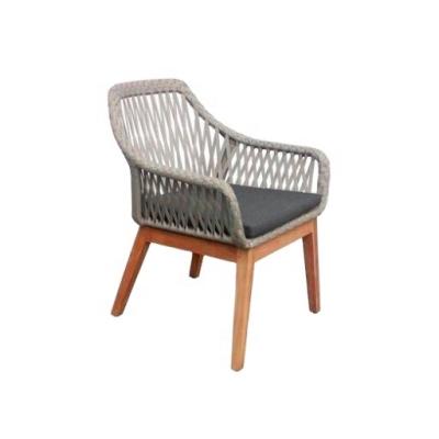 China Luxury High Quality Outdoor Furniture Wooden Seat Lounger Dining Rattan Garden Chair for sale