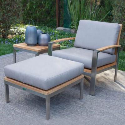 China Modern Outdoor All Weather Outdoor Armrest Chair Outdoor All Weather Garden Club Furniture Stainless Steel Patio Furniture Sofa Sofa for sale