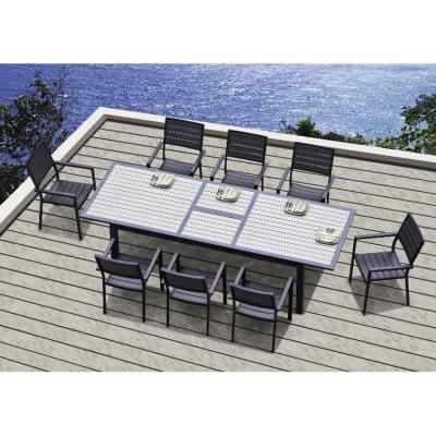 China Aluminum Extendable Plastic Outdoor Table All Weather Environmental Friendly Durable Material Wood Durable For Dining for sale