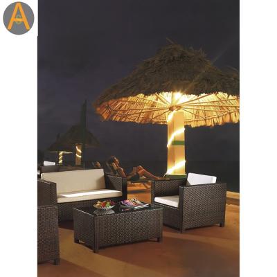 China Sectional Sofa Set Outdoor Rattan Sofa Beach Furniture Rattan Leisure Time Outdoor Garden Furniture Rattan Sofa Set for sale