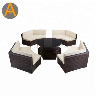 China Outdoor Weather Furniture Outdoor Weather Guaranteed Outdoor U-Shaped Rattan Sofa Set Patio Rattan Sofa Set Garden Rattan Furniture for sale