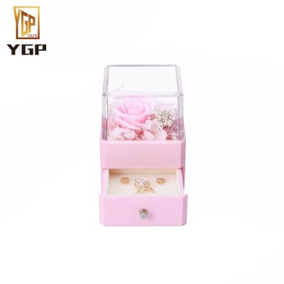 China New Flower Romantic Square Immortal Gift Box Valentine's Day Creative Valentine's Day Jewelry Box for sale