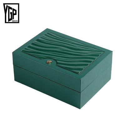 China Factory Customized Luxury Rectangular Corrugated Leather Watch Storage Box Watch Packing Box for sale