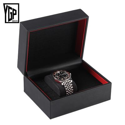 China Luxury Black Classical High End Jewelry Box Factory Customized Watches Leather Wrist Watch Packing Case for sale