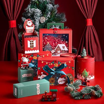 China Recyclable High Quality Cardboard Merry Christmas Gift Box Pattern Christmas Paper Box Paper Gift New for sale