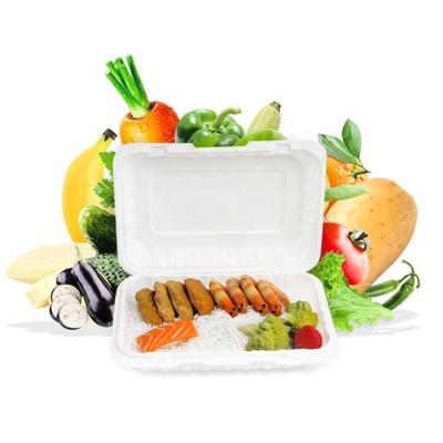 China 350ml~1250ml Biodegradable Sugarcane Bagasse Biodegradable Disposable Lunch Box for sale