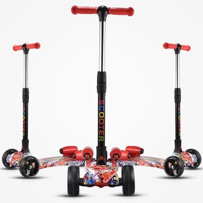 China Kid Ride On Europe New Design Led Lightweight Kids Toys 3 Wheels Rockets Spray Fire Kick Scooters Wholesale for sale