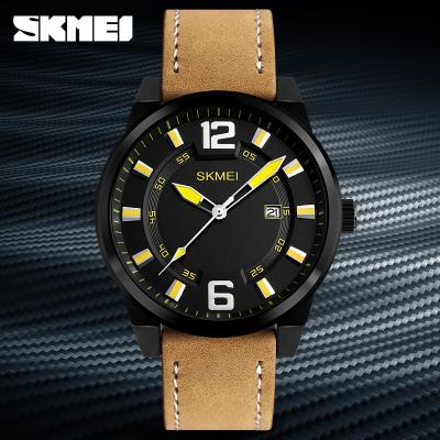 China Top Selling Hot Selling Skmei 1221 Leather Men's Fashion Custom Watch Quartz Water Resistant Quartz Watch Hot Moq for sale