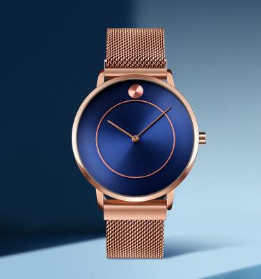 China Chronograph skmei 9197 Fashion Rose Gold Mesh Stainless Steel Band Logo Custom Color Men's Minimalist Watch for sale