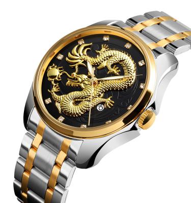 China Day/date japan quartz movt dragon watch original china watch manufacturer skmei 9193 for sale