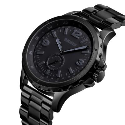 China High Quality Water Resistant Black Stainless Steel Quartz Watches Men Big Face Waterproof Watch skmei 1513 for sale