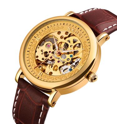 China Automatic mechanical watch 9229 men's watch skmei soft comfortable leather watch water resistant for sale