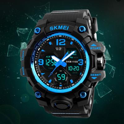 China Wholesale plastic waterproof alarm skmei 1155B sports watch for mens boys black digital wristwatches for sale