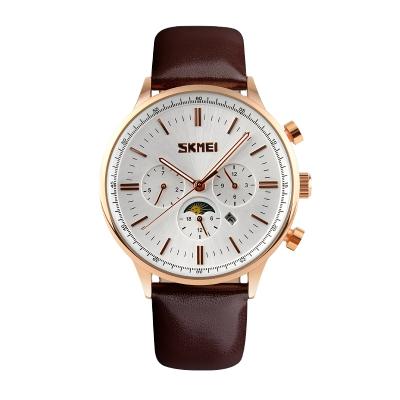 China Water Resistant Skmei 9117 Men Watch OEM Latest Design 2020 Leather Watch Strap Soft Reloj for sale