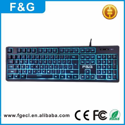 China 2017 Latest Classic Design ERGONOMIC RGB Mechanical Typing Feeling Led Backlight Gaming Keyboard for sale