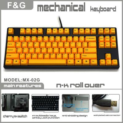 China ERGONOMIC MX Yellow Switch Cherry Color Mechanical Keyboard with USB Port for sale